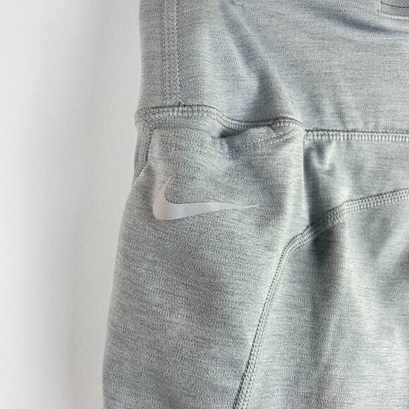 NIKE Fast Dri Fit Mid-Rise Crop Running Leggings Leggings Sz L Silver Grey - Picture 6 of 6
